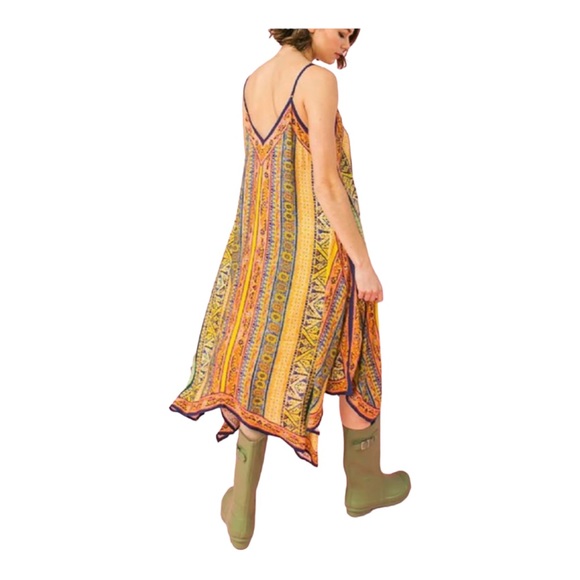 Bohemian Multi Color Striped Hanky Dress - Picture 5 of 9